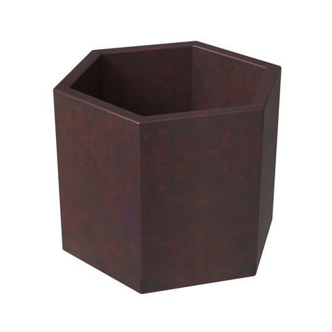 LeisureMod Thicket Modern Fiberstone Planter - Hexagon Design Weather Resistant Plant Pot