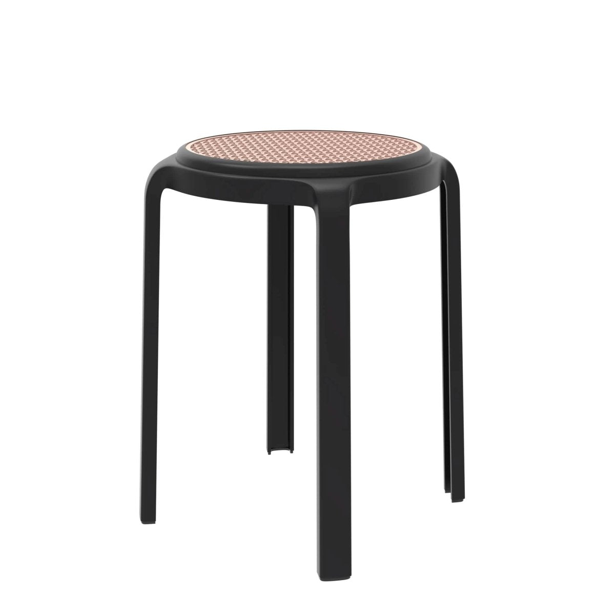 Tresse Mid - Century Modern Stackable Round Plastic Dining Stool for Kitchen and Dining Room