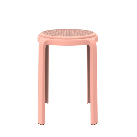 Tresse Mid-Century Modern Stackable Round Plastic Dining Stool for Kitchen and Dining Room