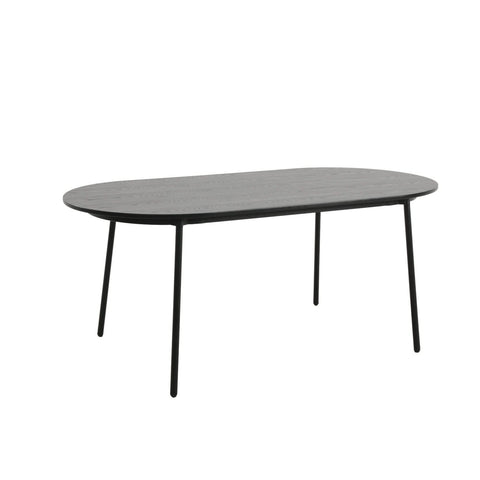 Tule 7-Piece Dining Set: Steel Frame, 6 Upholstered Chairs, 71'' Oval MDF Tabletop