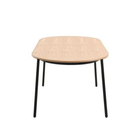 Tule 7-Piece Dining Set: Steel Frame, 6 Upholstered Chairs, 71'' Oval MDF Tabletop