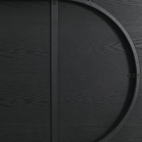 Tule Modern Oval Dining Table with MDF Tabletop and Black Steel Legs