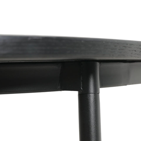 Tule Modern Oval Dining Table with MDF Tabletop and Black Steel Legs