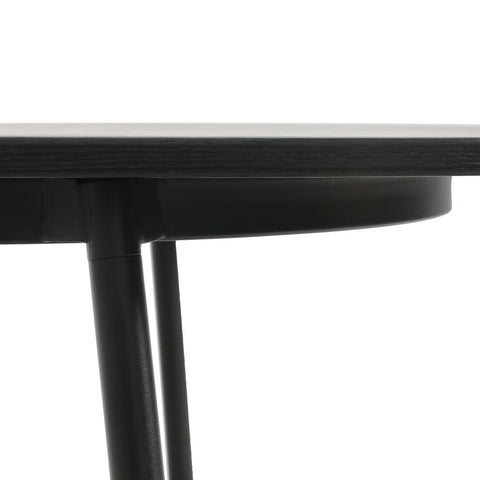 Tule Modern Oval Dining Table with MDF Tabletop and Black Steel Legs