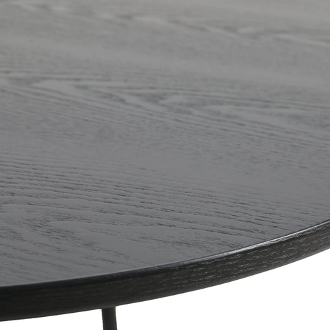 Tule Modern Oval Dining Table with MDF Tabletop and Black Steel Legs