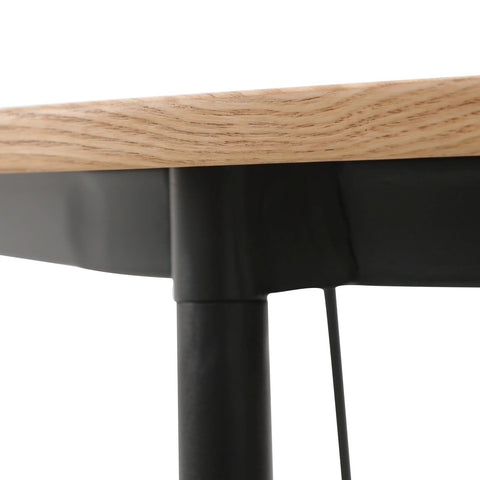 Tule Modern Oval Dining Table with MDF Tabletop and Black Steel Legs