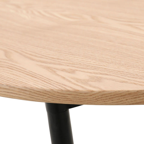 Tule Modern Oval Dining Table with MDF Tabletop and Black Steel Legs