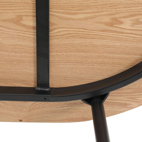 Tule Modern Oval Dining Table with MDF Tabletop and Black Steel Legs