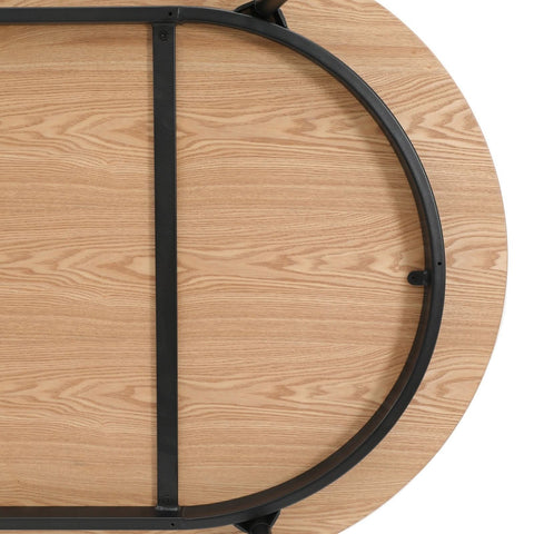 Tule Modern Oval Dining Table with MDF Tabletop and Black Steel Legs