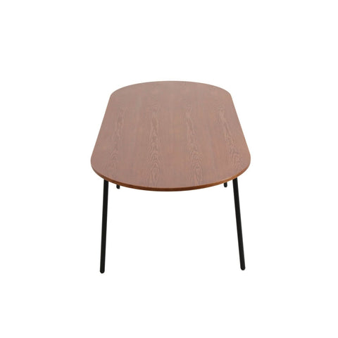 Tule Modern Oval Dining Table with MDF Tabletop and Black Steel Legs