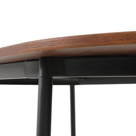 Tule Modern Oval Dining Table with MDF Tabletop and Black Steel Legs