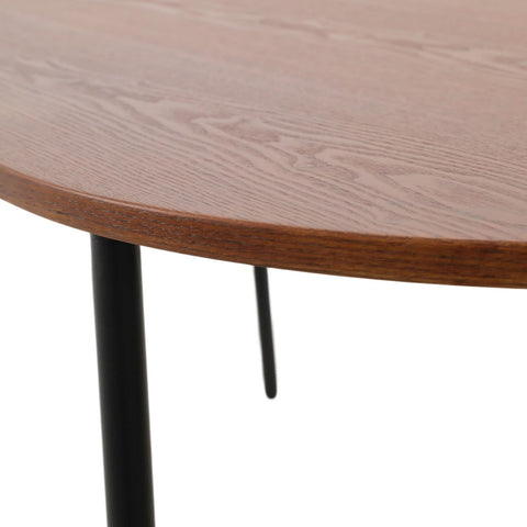 Tule Modern Oval Dining Table with MDF Tabletop and Black Steel Legs