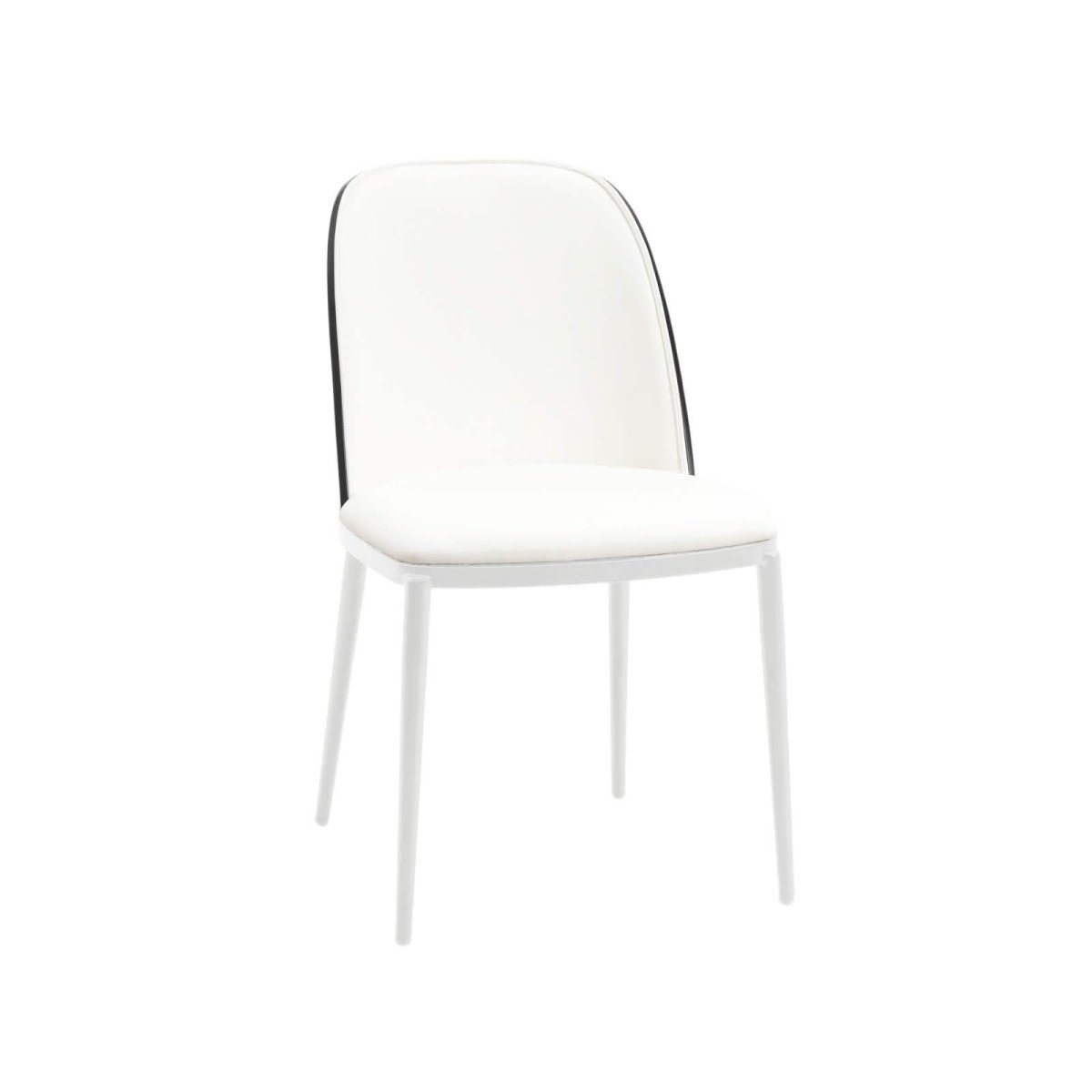 Tule 7 - Piece Dining Set with 6 Upholstered Seat Dining Chairs in White Steel Frame and 71" Oval Dining Table with MDF Tabletop