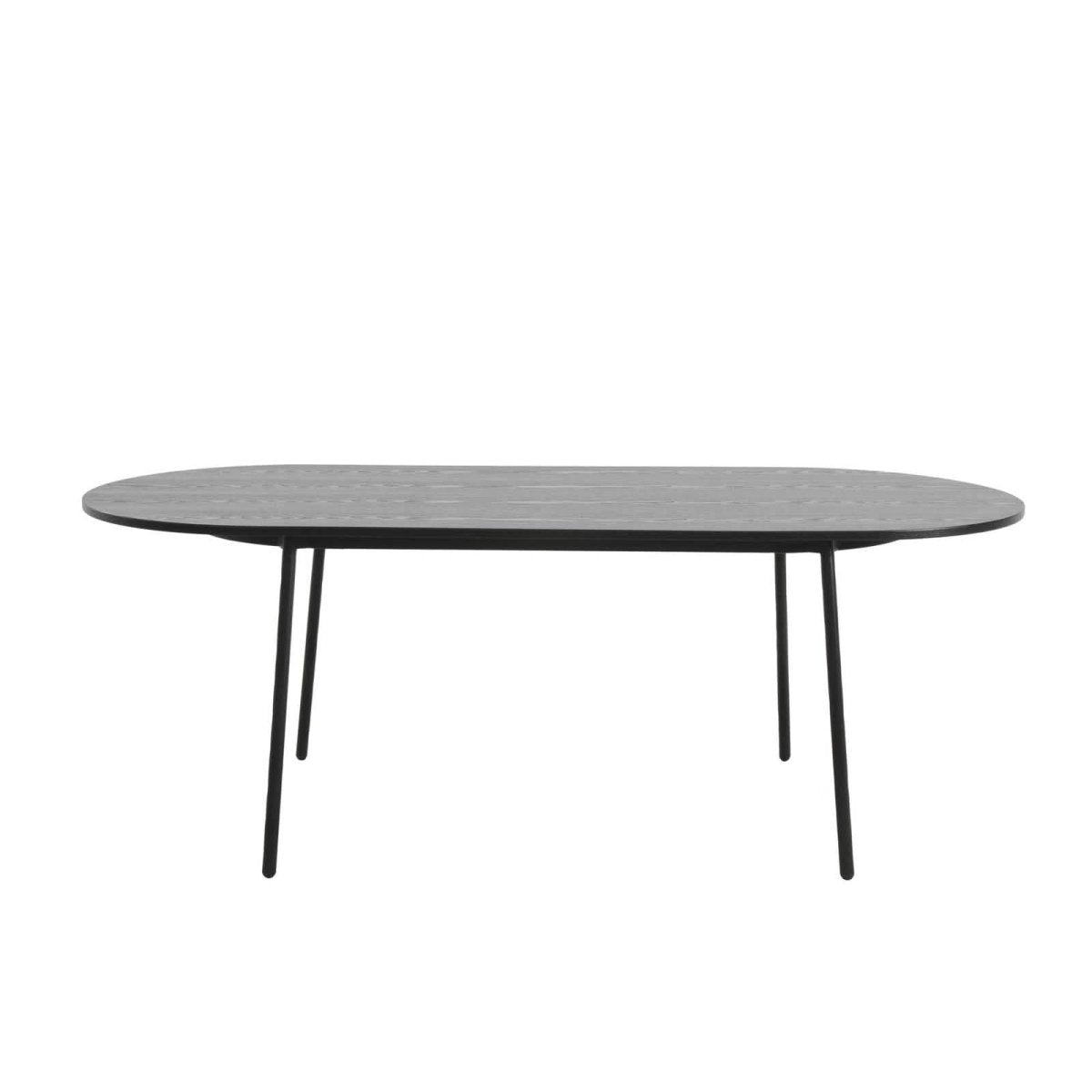 Tule 9 - Piece Dining Set in Steel with 8 Upholstered Seat Dining Chairs and 83" Oval Dining Table with MDF Tabletop