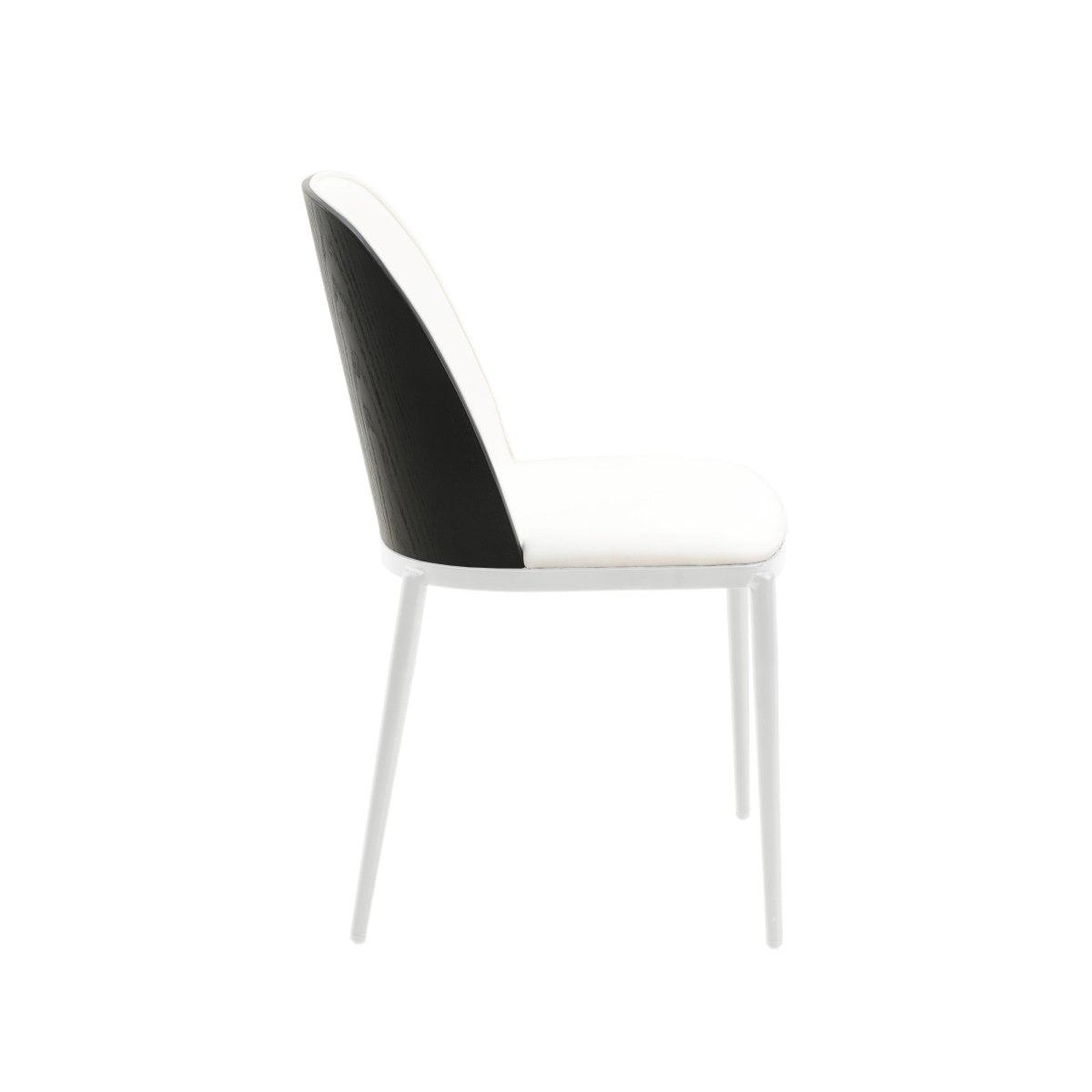 Tule Dining Side Chair with Upholstered Seat and Powder - Coated Steel Frame