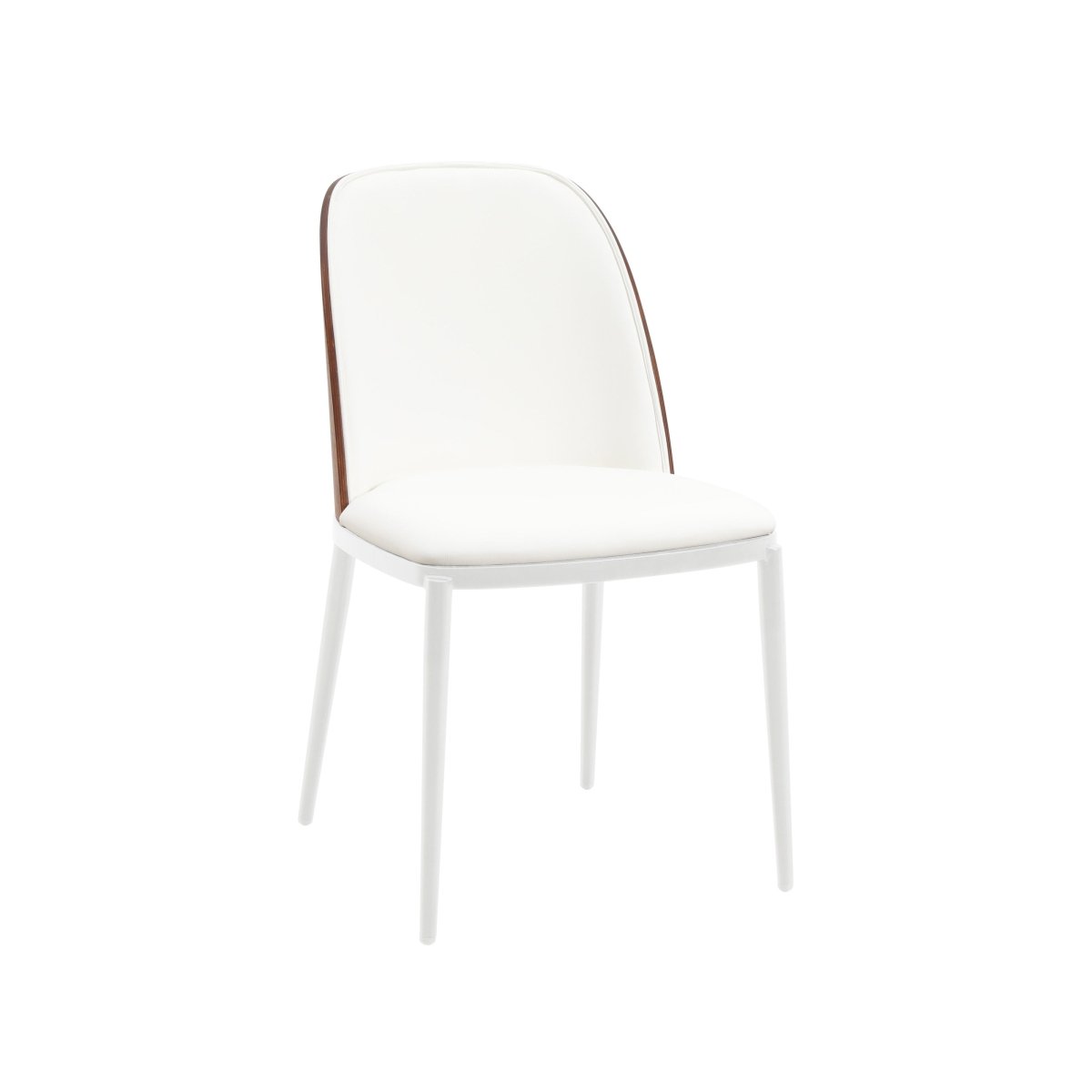 Tule Dining Side Chair with Upholstered Seat and Powder - Coated Steel Frame