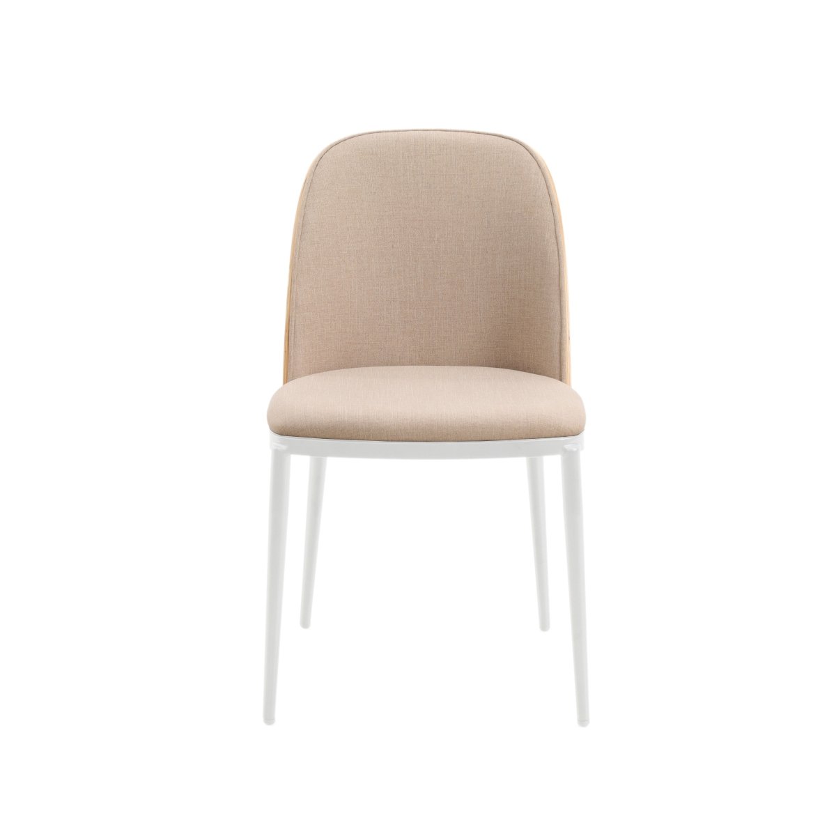 Tule Dining Side Chair with Upholstered Seat and Powder - Coated Steel Frame