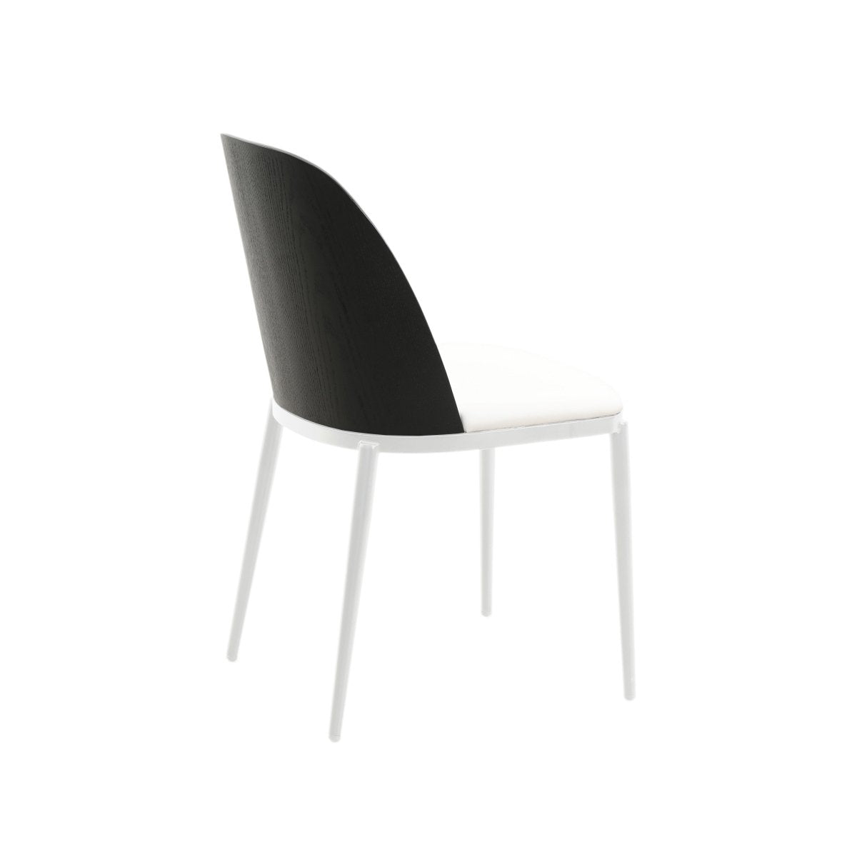 Tule Dining Side Chair with Upholstered Seat and Powder - Coated Steel Frame