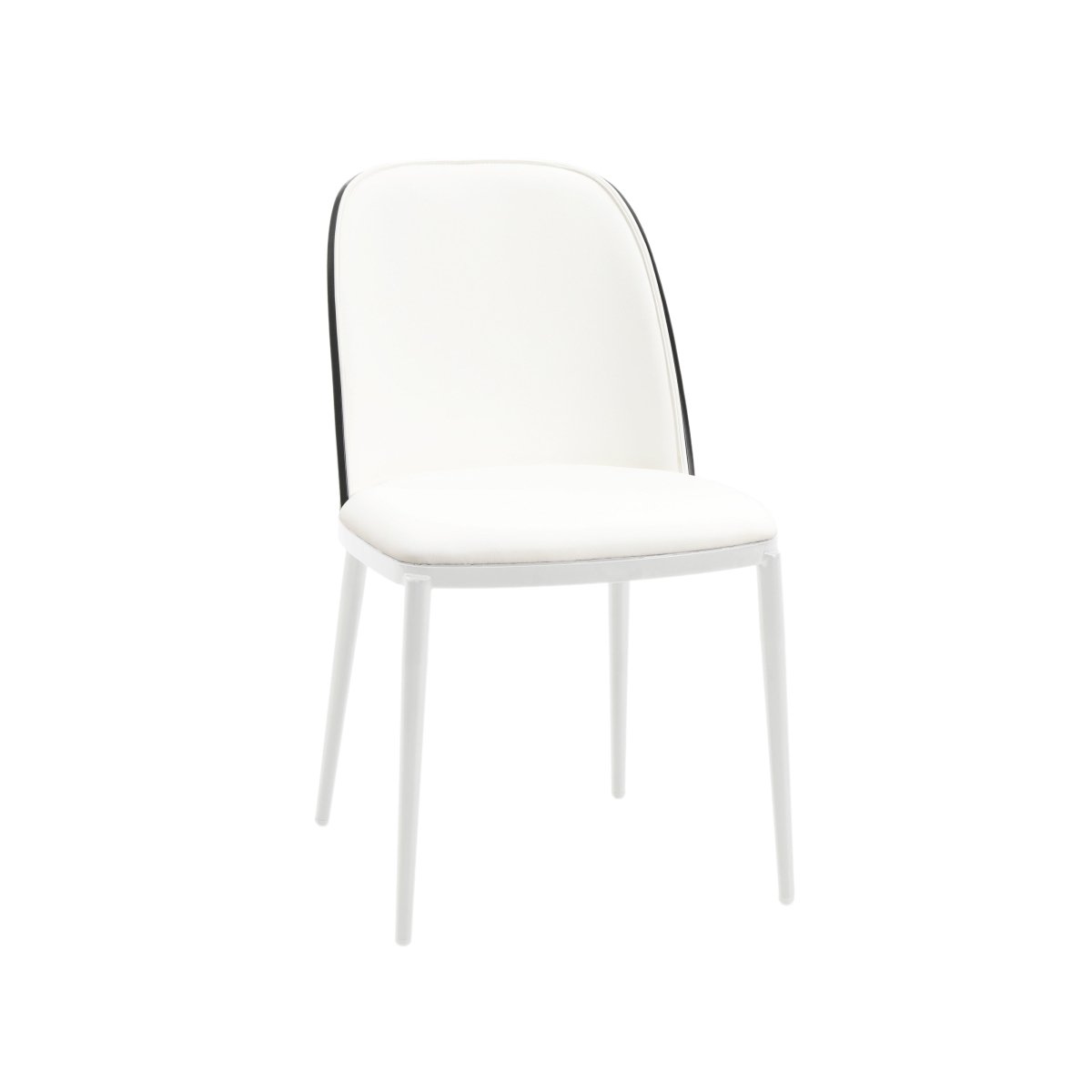 Tule Dining Side Chair with Upholstered Seat and Powder - Coated Steel Frame