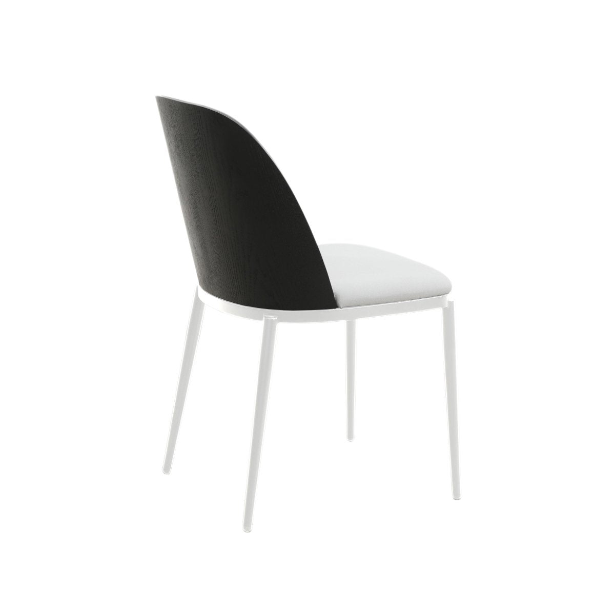 Tule Dining Side Chair with Upholstered Seat and Powder - Coated Steel Frame