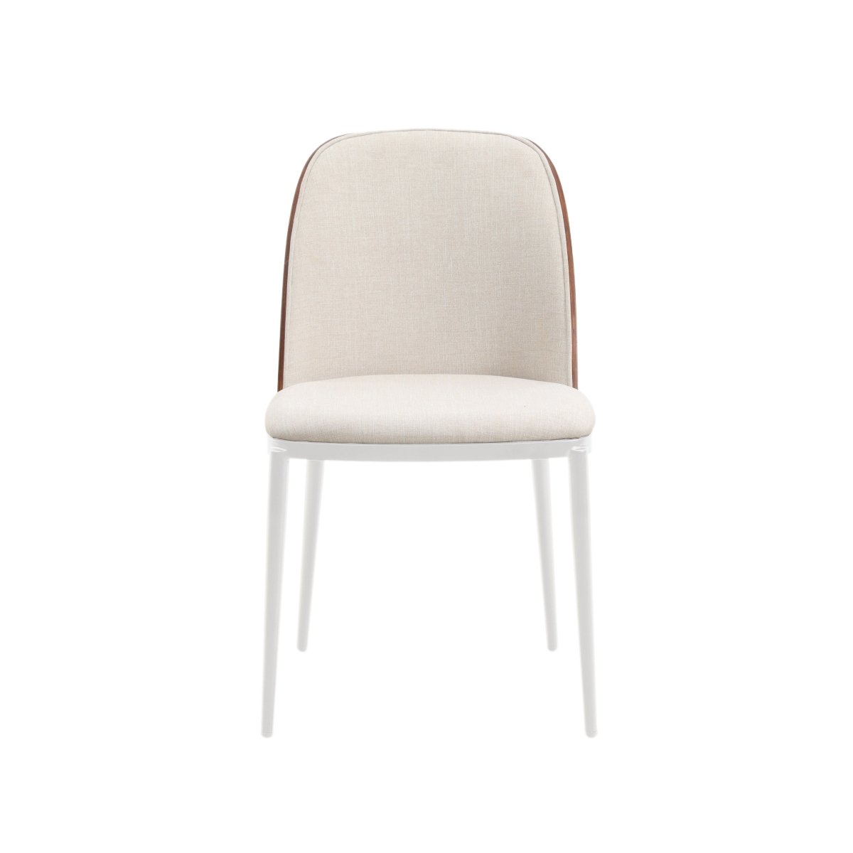 Tule Dining Side Chair with Upholstered Seat and Powder - Coated Steel Frame