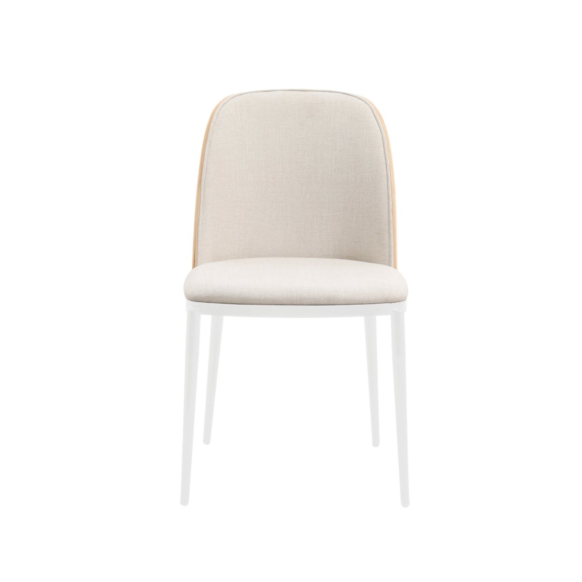 Tule Dining Side Chair with Upholstered Seat and Powder - Coated Steel Frame