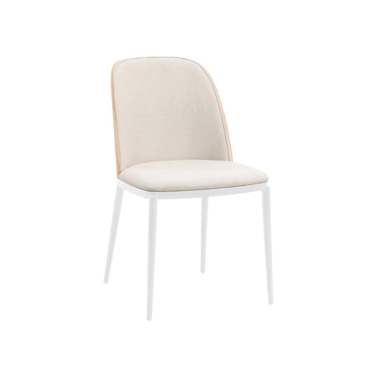 Tule Dining Side Chair with Upholstered Seat and Powder - Coated Steel Frame