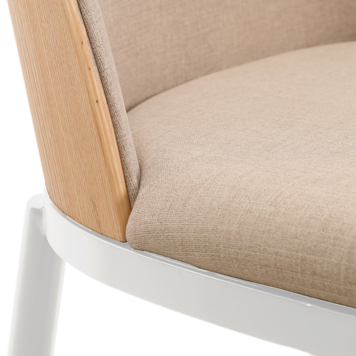 Tule Dining Side Chair with Upholstered Seat and Powder - Coated Steel Frame