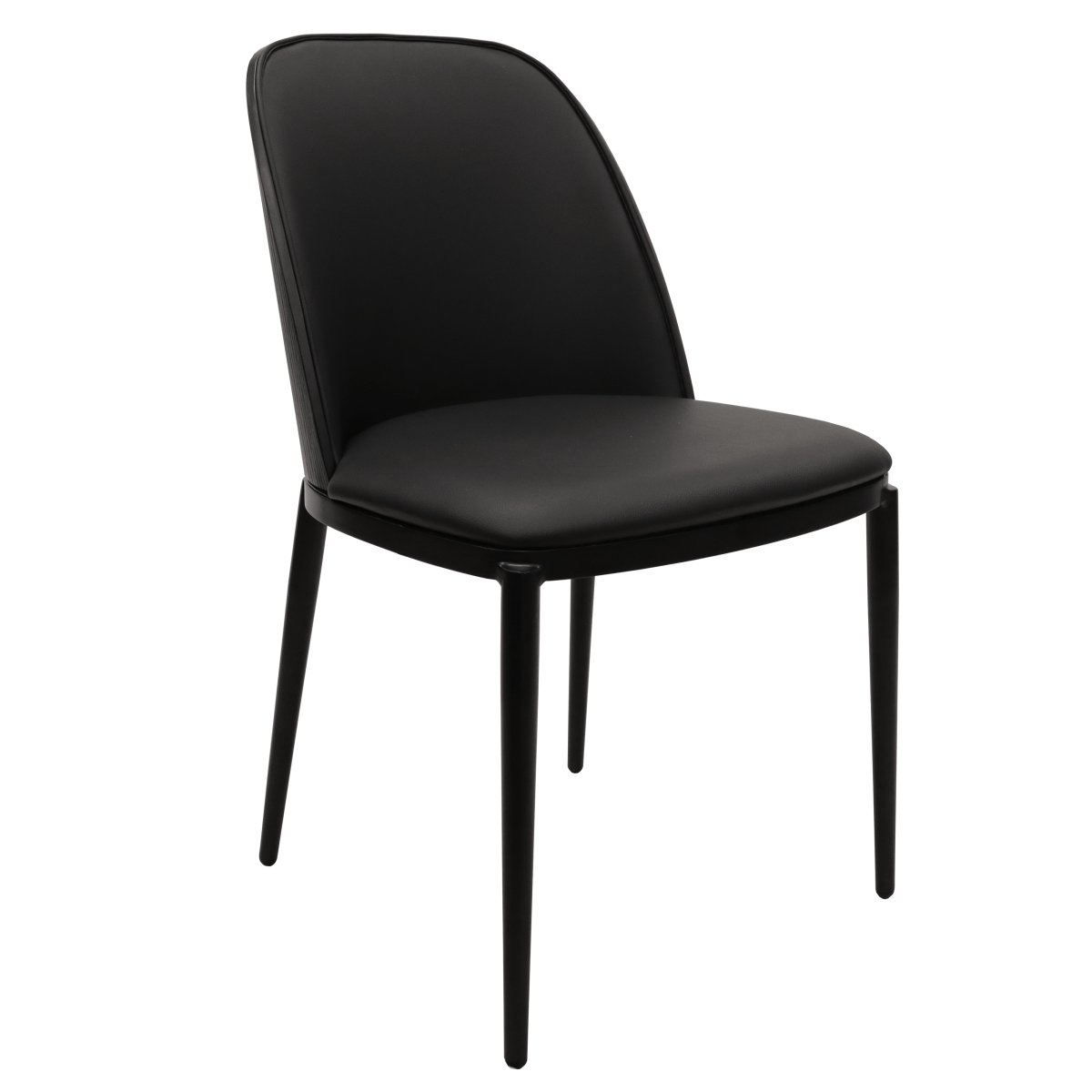 Tule Dining Side Chair with Upholstered Seat and Powder - Coated Steel Frame