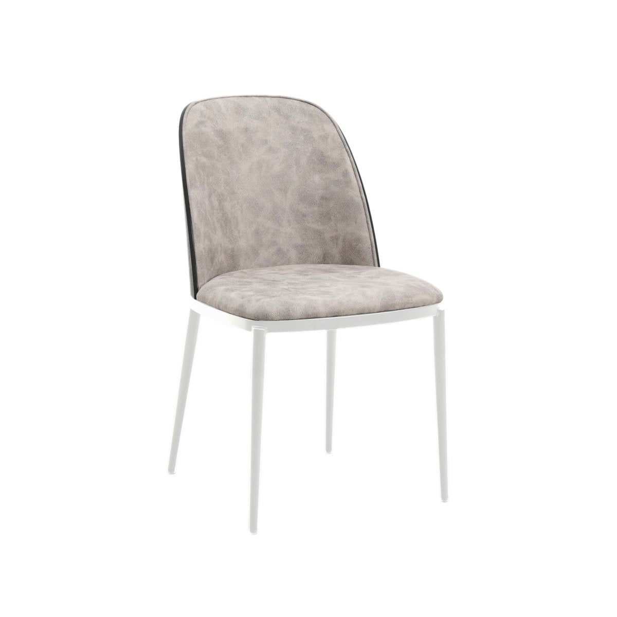 Tule Dining Side Chair with Upholstered Seat and Powder - Coated Steel Frame