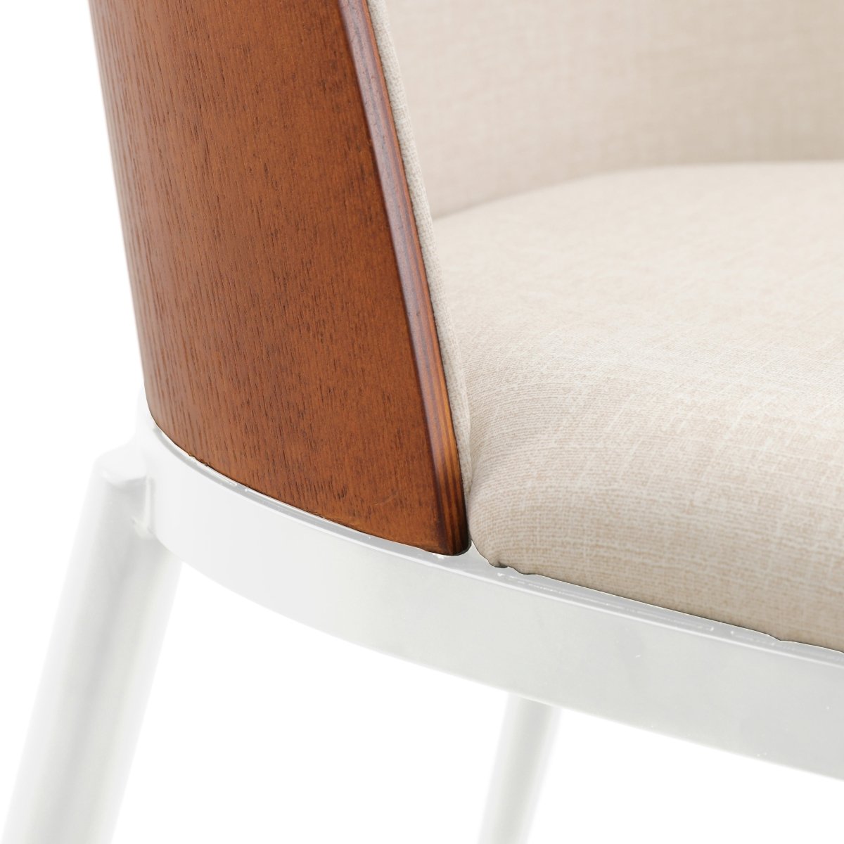 Tule Dining Side Chair with Upholstered Seat and Powder - Coated Steel Frame