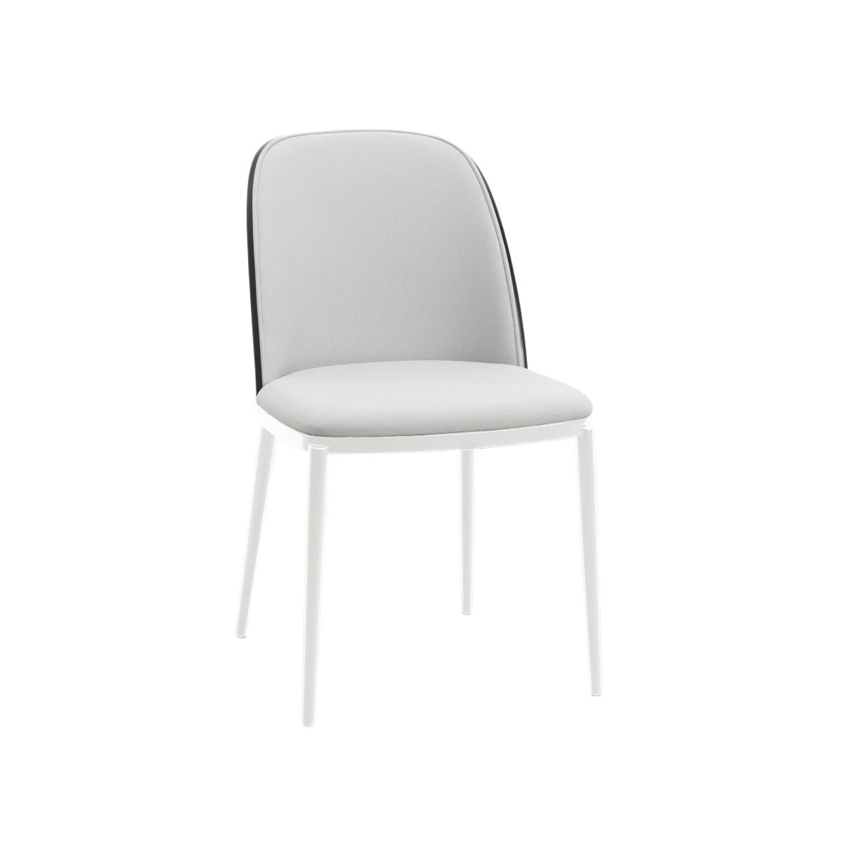Tule Dining Side Chair with Upholstered Seat and Powder - Coated Steel Frame