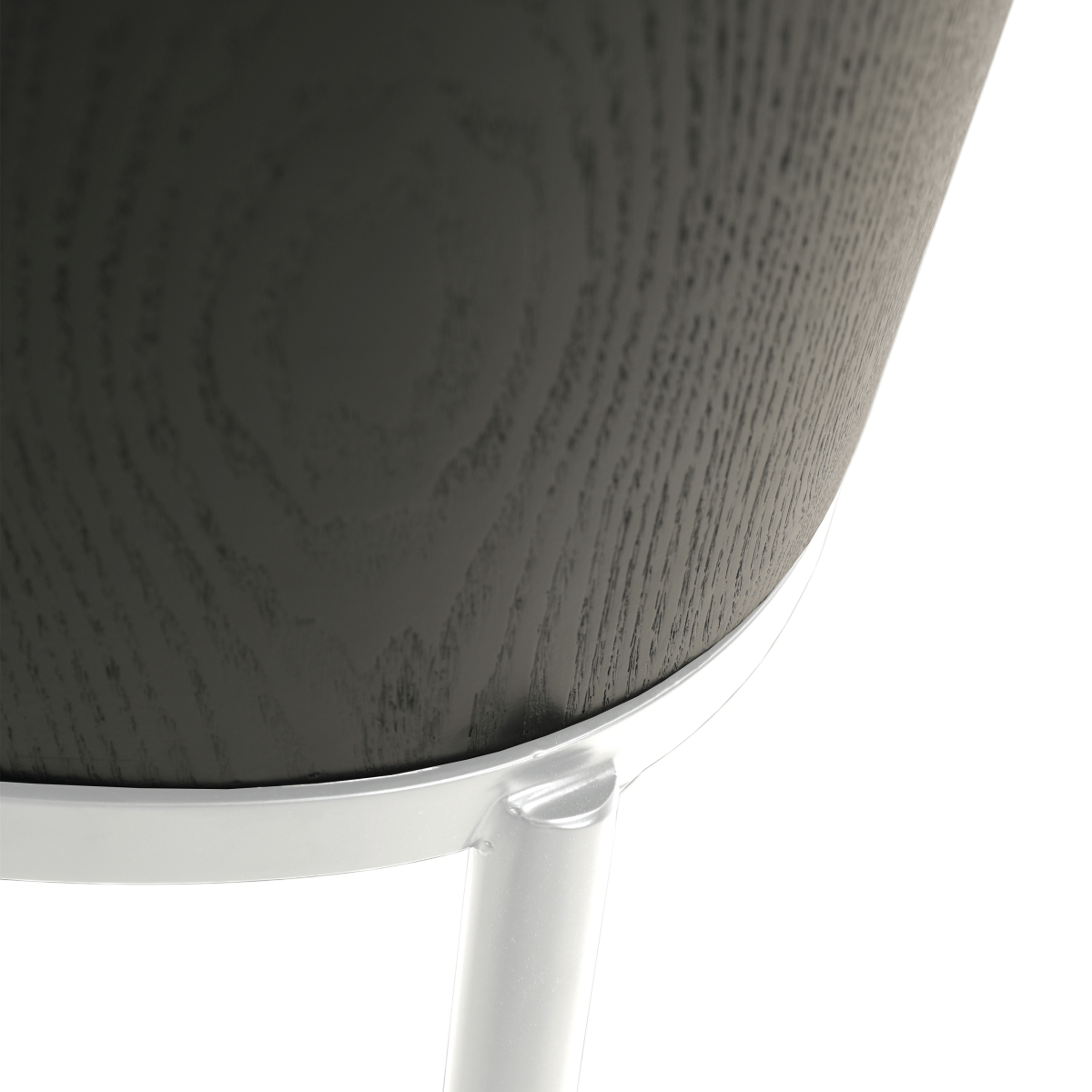 Tule Dining Side Chair with Upholstered Seat and Powder - Coated Steel Frame