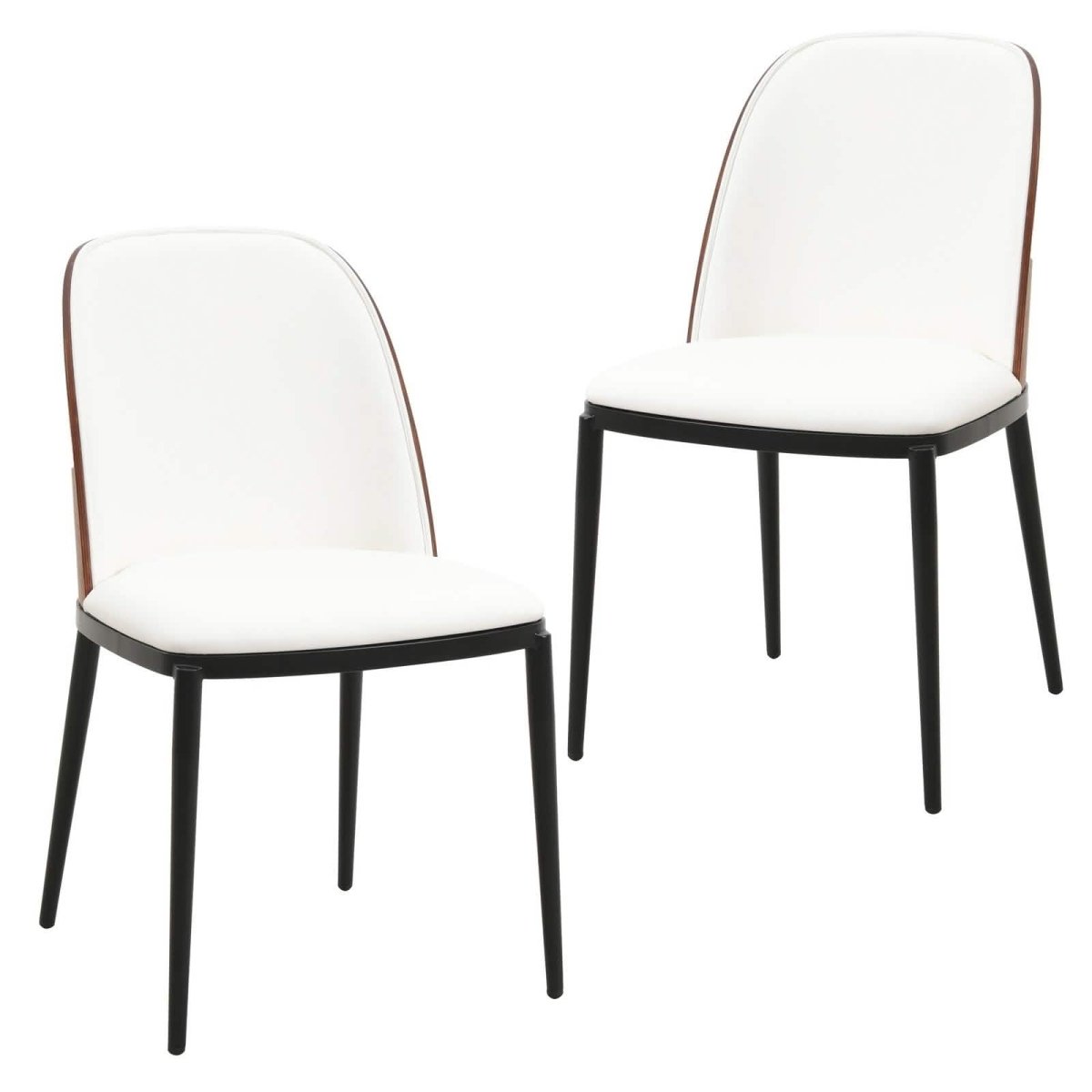 Tule Dining Side Chair with Upholstered Seat and Powder - Coated Steel Frame Set of 2