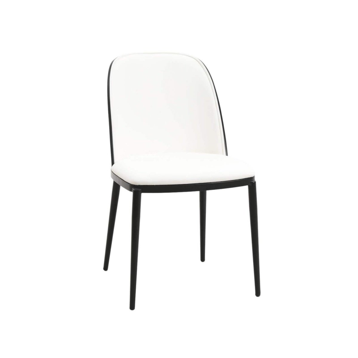 Tule Dining Side Chair with Upholstered Seat and Powder - Coated Steel Frame Set of 2