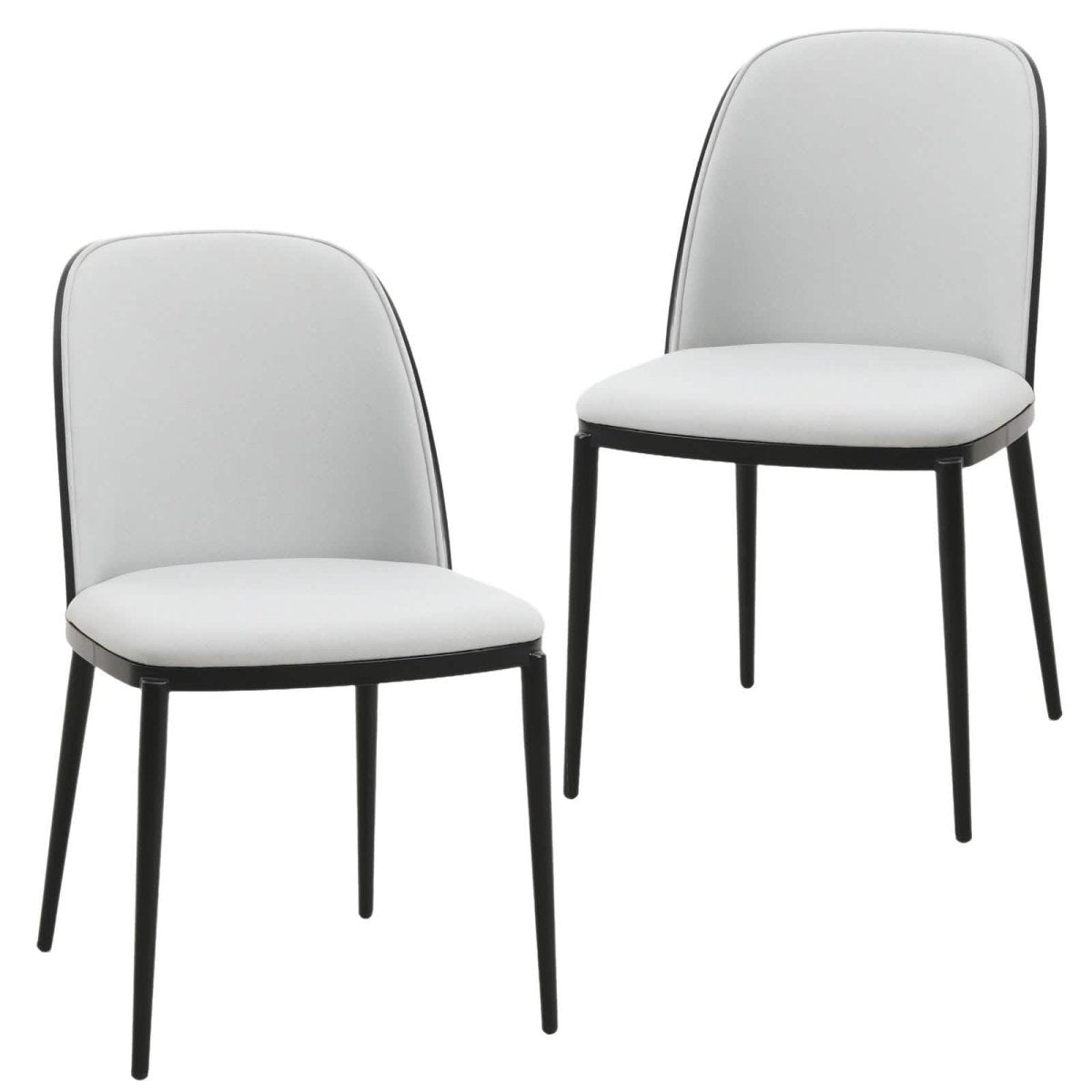 Tule Dining Side Chair with Upholstered Seat and Powder - Coated Steel Frame Set of 2