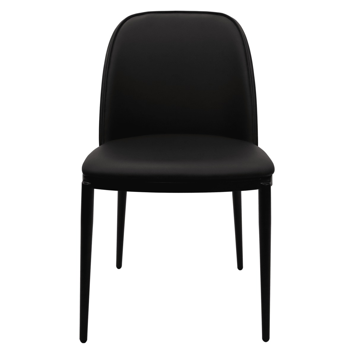 Tule Dining Side Chair with Upholstered Seat and Powder - Coated Steel Frame Set of 2