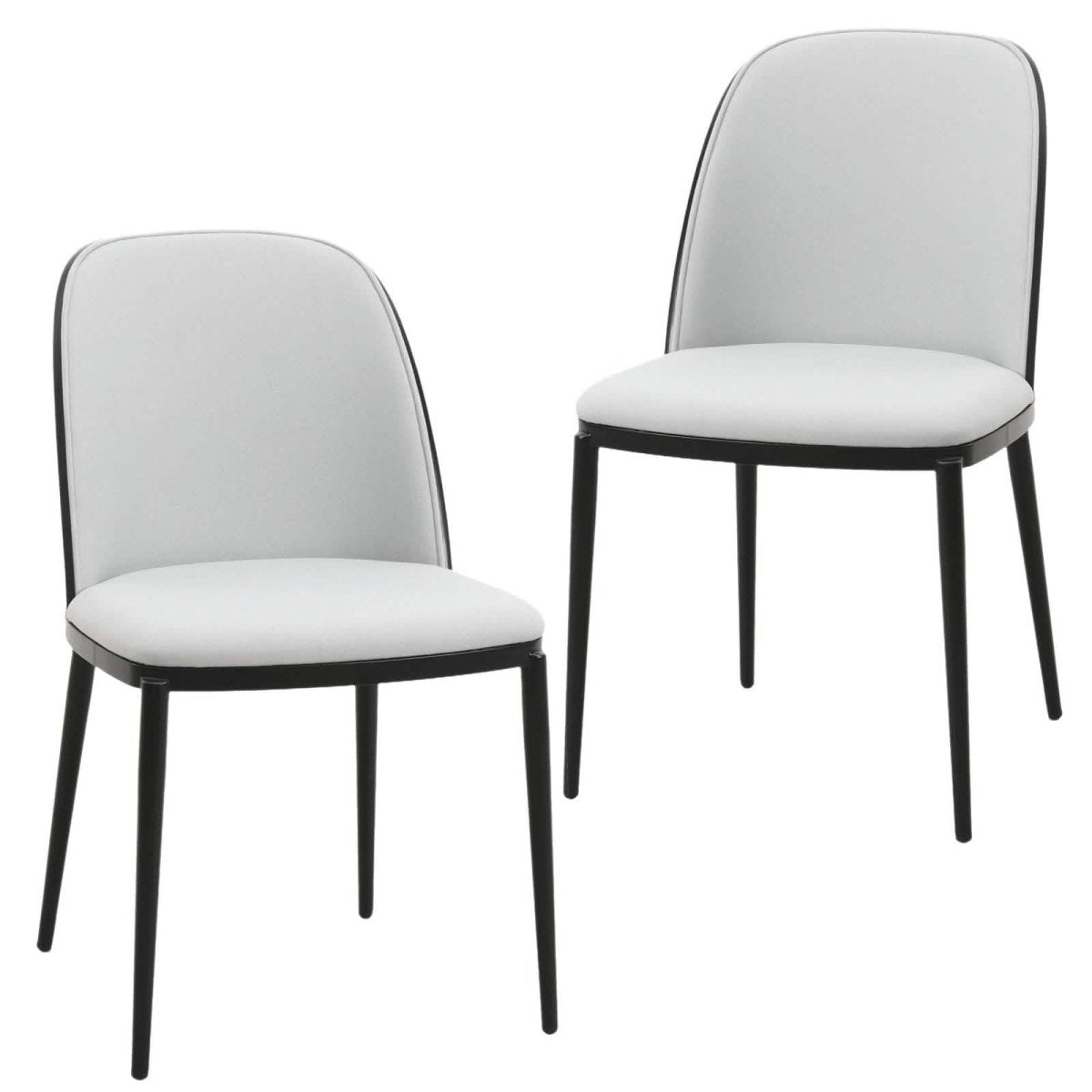 Tule Dining Side Chair with Upholstered Seat and Powder - Coated Steel Frame Set of 2