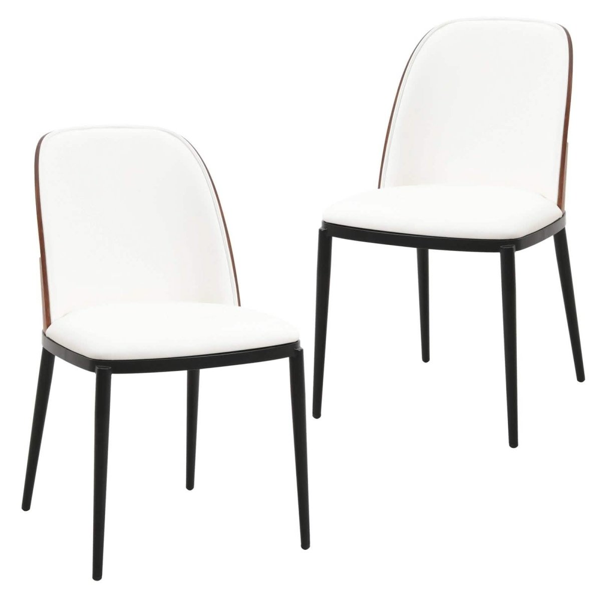 Tule Dining Side Chair with Upholstered Seat and Powder - Coated Steel Frame Set of 2