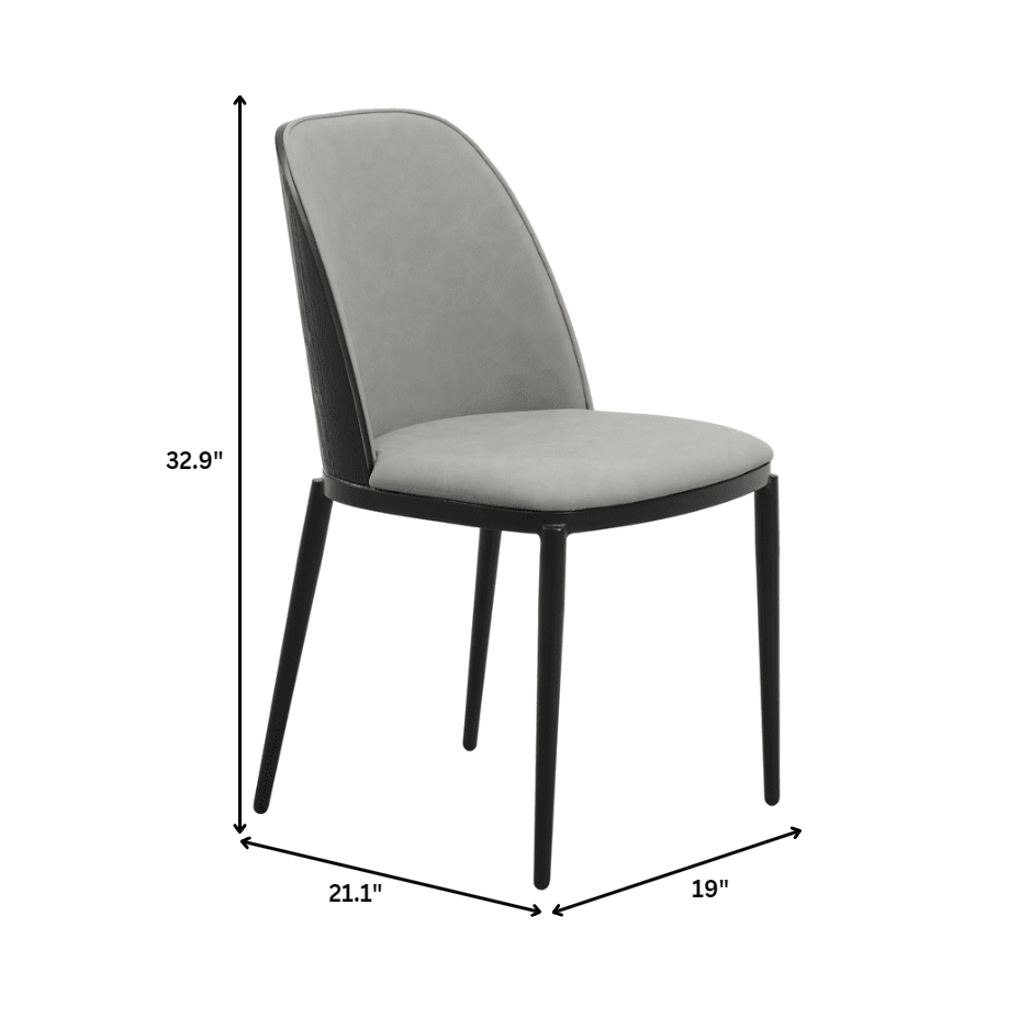 Tule Dining Side Chair with Upholstered Seat and Powder - Coated Steel Frame Set of 2