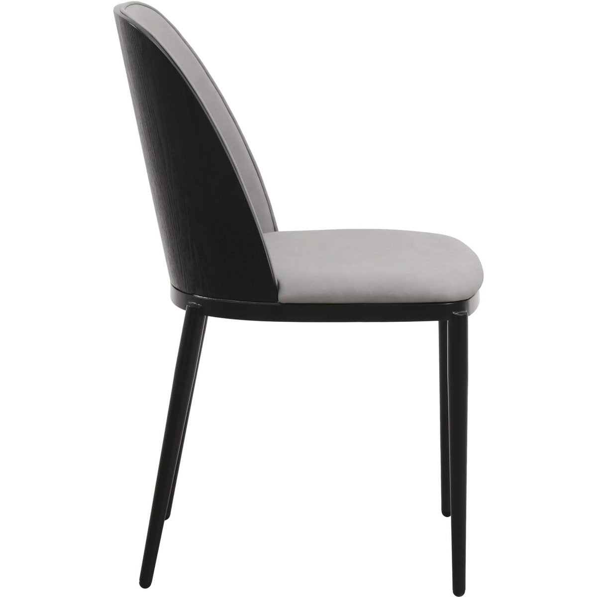 Tule Dining Side Chair with Upholstered Seat and Powder - Coated Steel Frame Set of 2