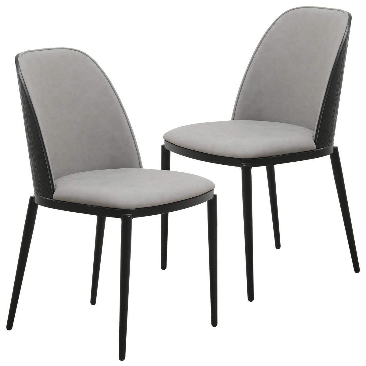 Tule Dining Side Chair with Upholstered Seat and Powder - Coated Steel Frame Set of 2