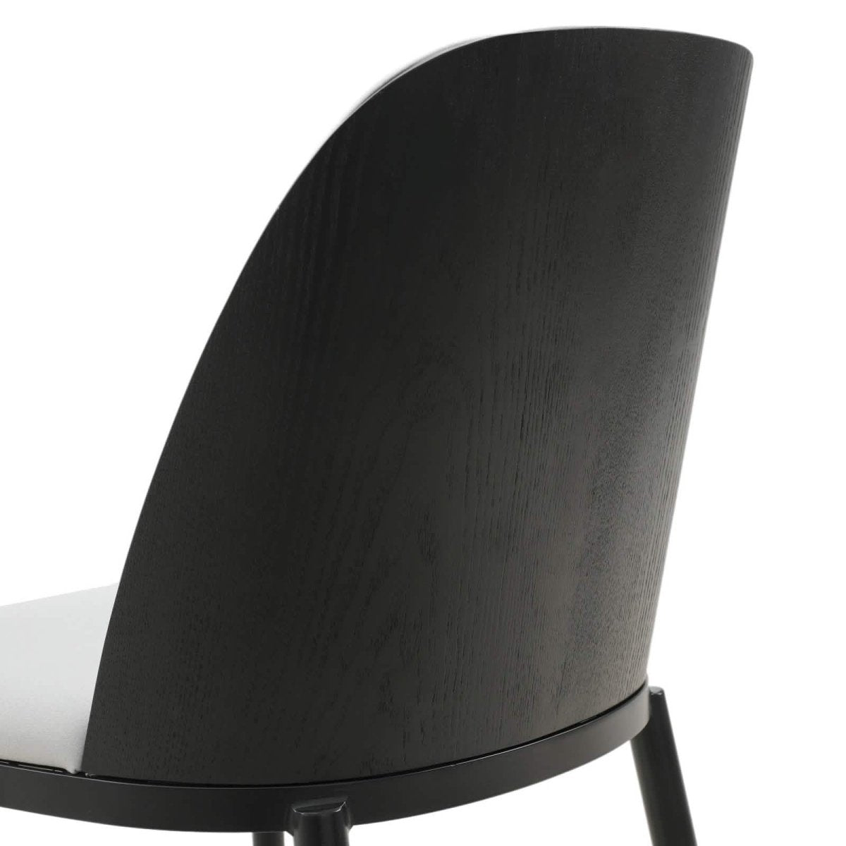 Tule Dining Side Chair with Upholstered Seat and Powder - Coated Steel Frame Set of 2