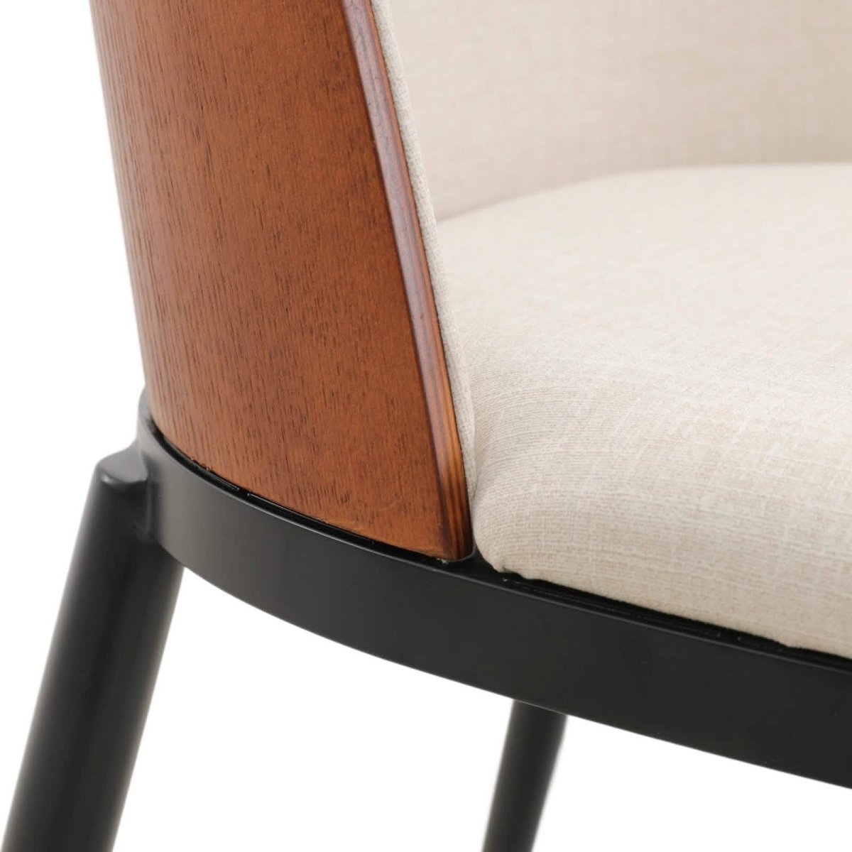 Tule Dining Side Chair with Upholstered Seat and Powder - Coated Steel Frame Set of 2