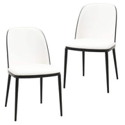 Tule Dining Side Chair with Upholstered Seat and Powder - Coated Steel Frame Set of 2