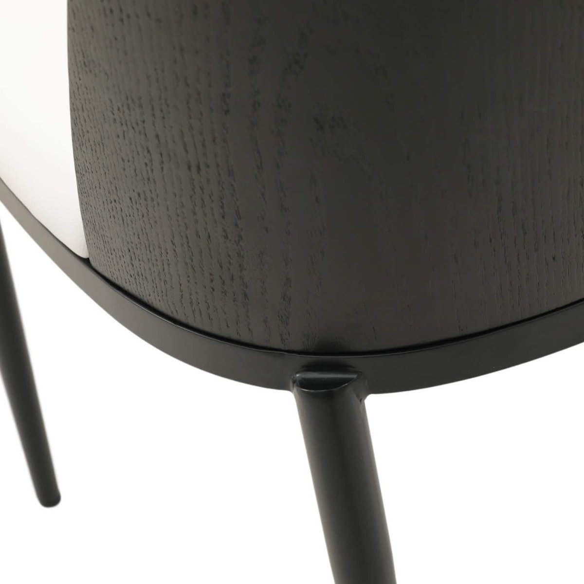 Tule Dining Side Chair with Upholstered Seat and Powder - Coated Steel Frame Set of 2