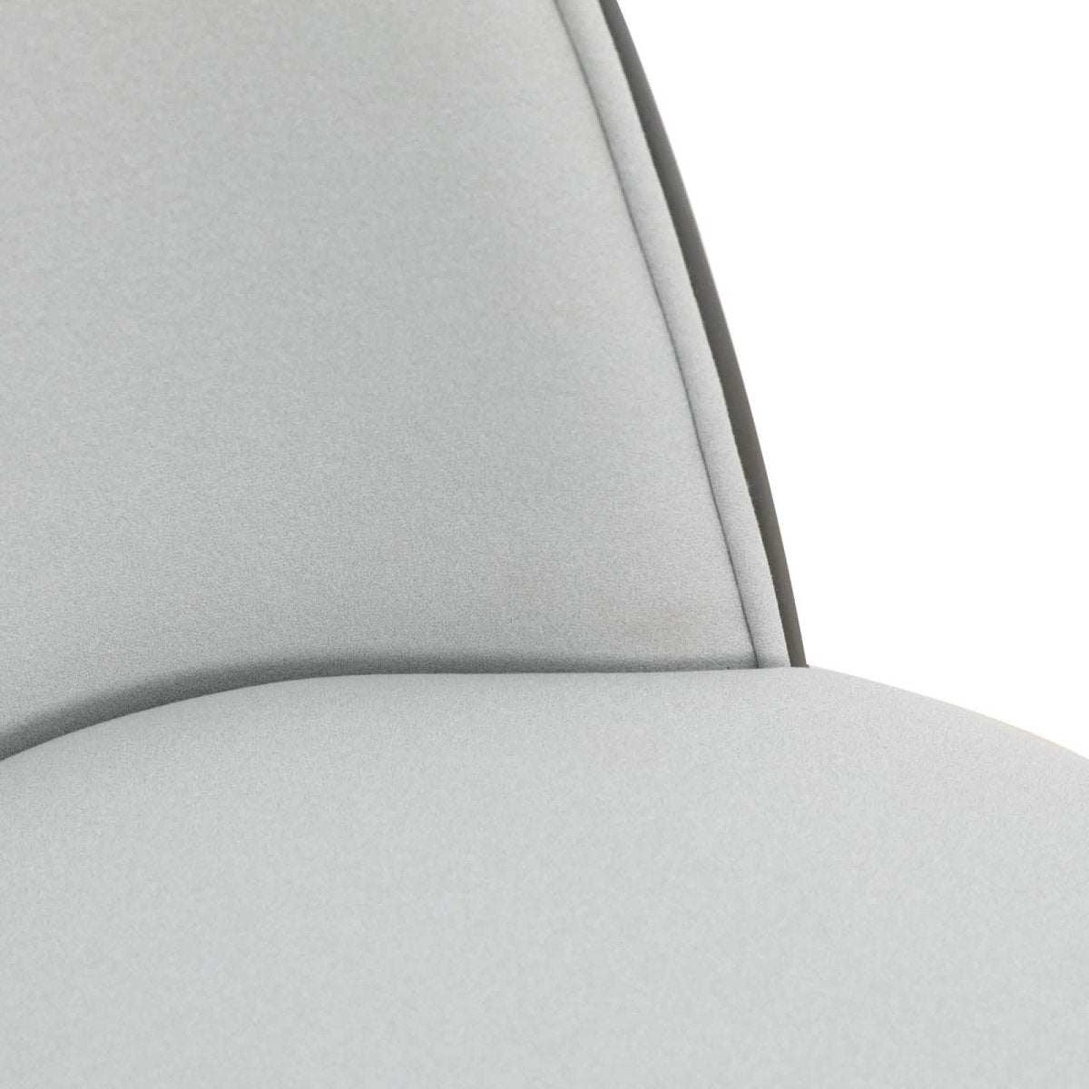 Tule Modern Dining Side Chair with Upholstered Seat and White Powder - Coated Steel Frame, Set of 4