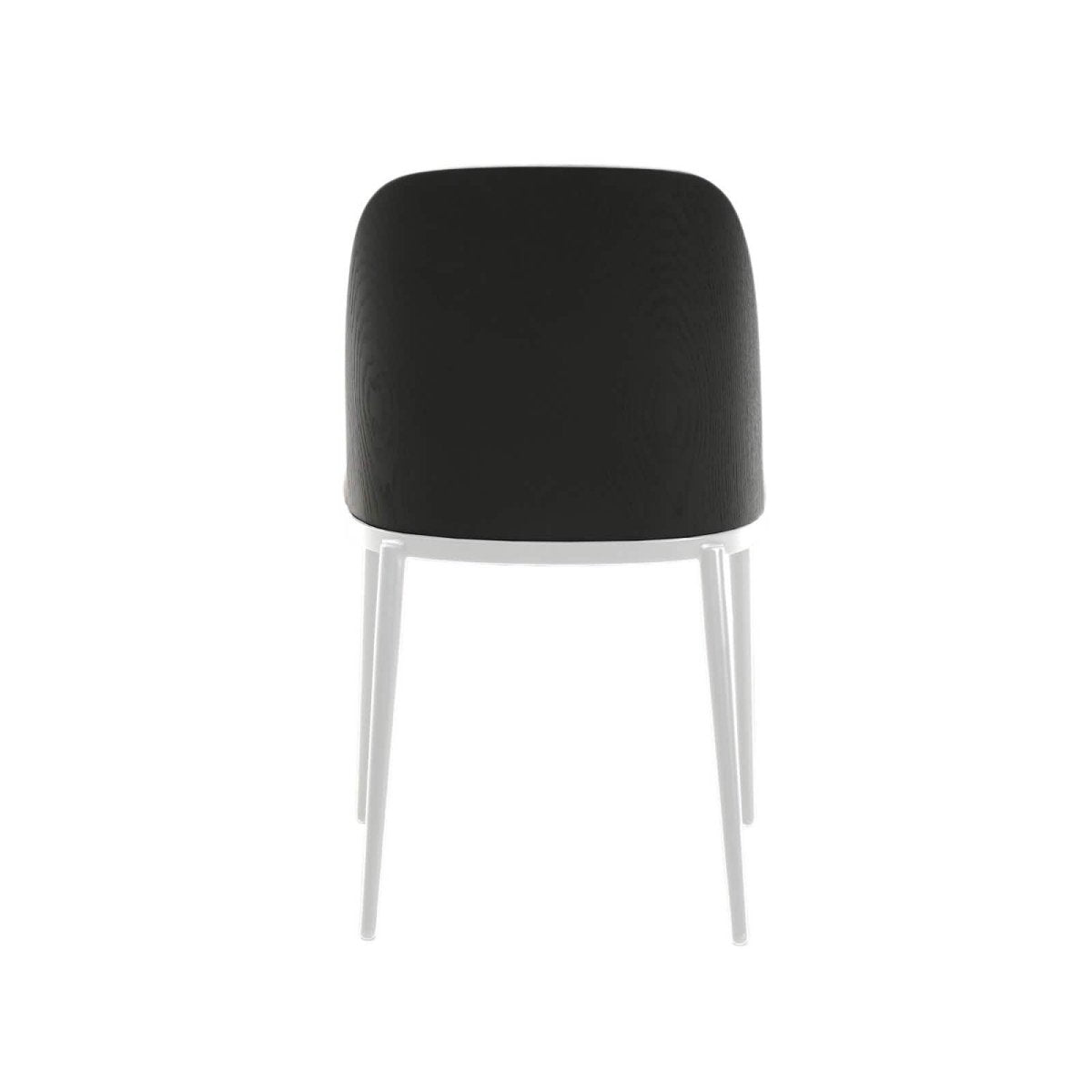 Tule Modern Dining Side Chair with Upholstered Seat and White Powder - Coated Steel Frame, Set of 4