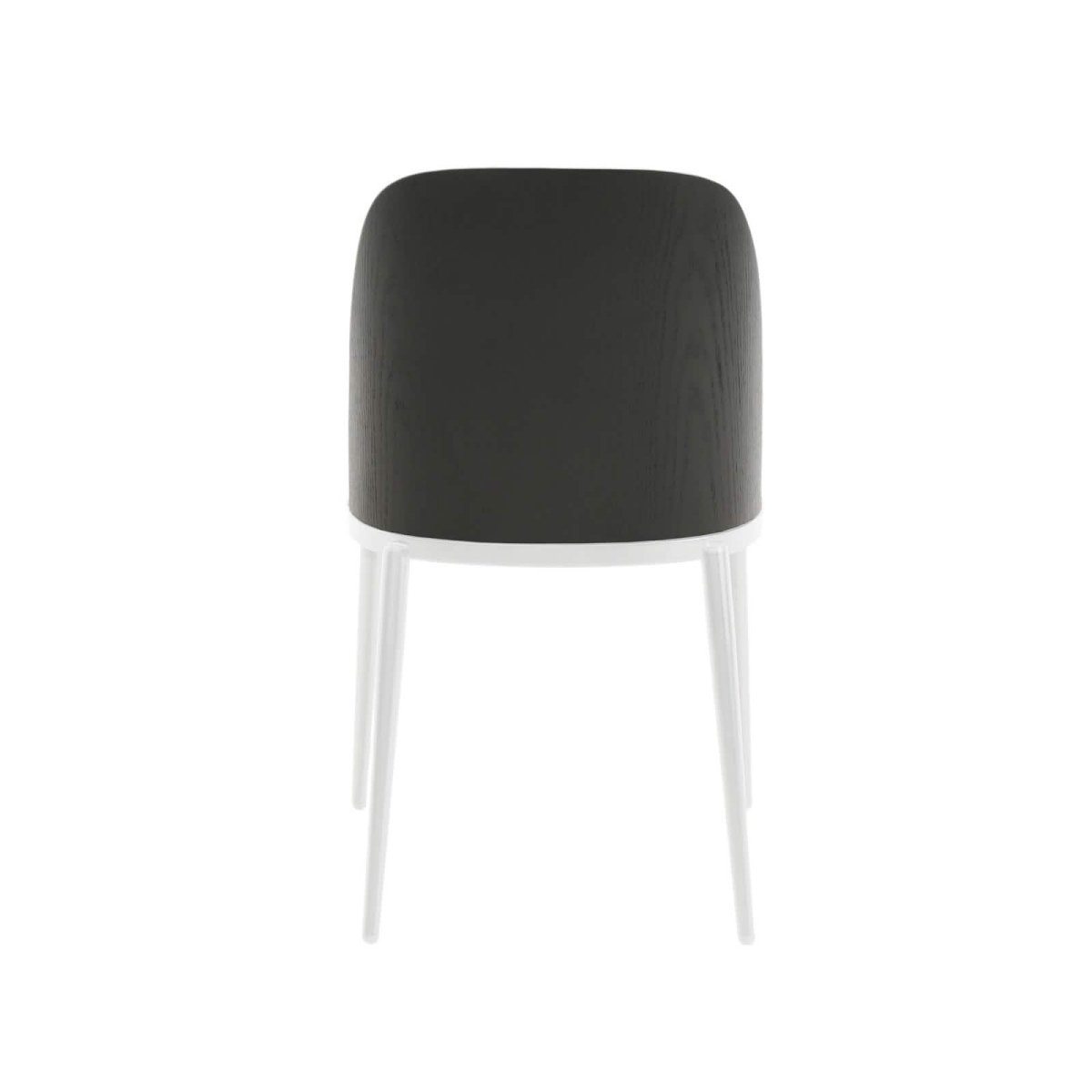Tule Modern Dining Side Chair with Upholstered Seat and White Powder - Coated Steel Frame, Set of 4
