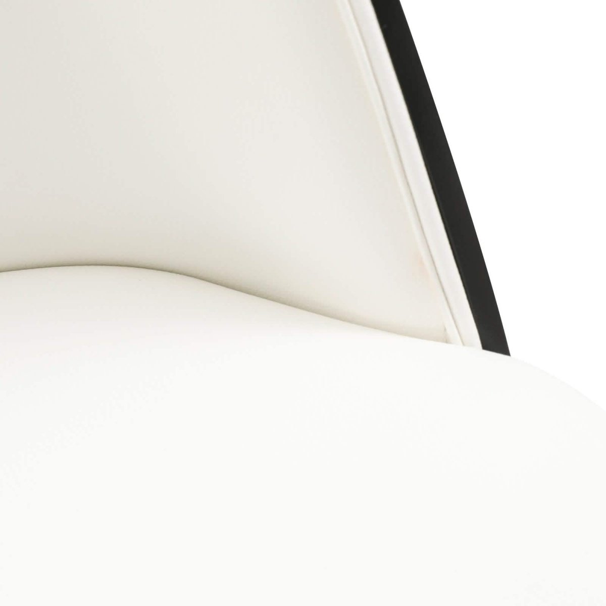 Tule Modern Dining Side Chair with Upholstered Seat and White Powder - Coated Steel Frame, Set of 4